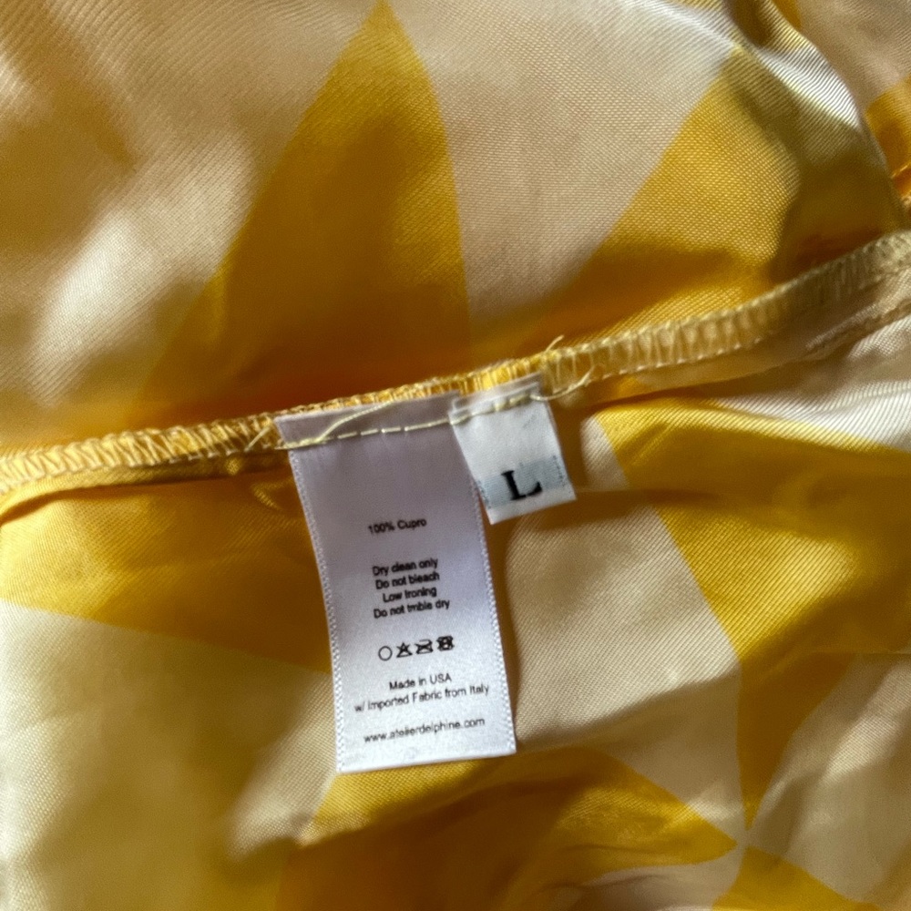 ATELIER DELPHINE Saskia Luxe Butter Jumpsuit Mid Century Print Silky Cupro L NWT - Picture 12 of 16